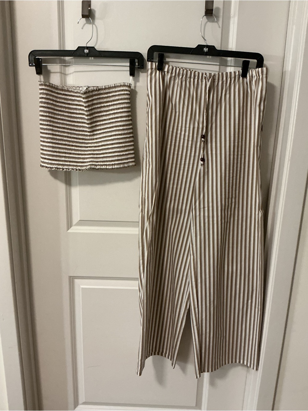 Christian Lacroix Beige and White Striped Smocked Tube Top - Picture 6 of 9